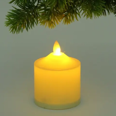 Сувенир с подсветкой «Свеча - Классика» 7,5*8 см (работает от батареек 3 ААА)