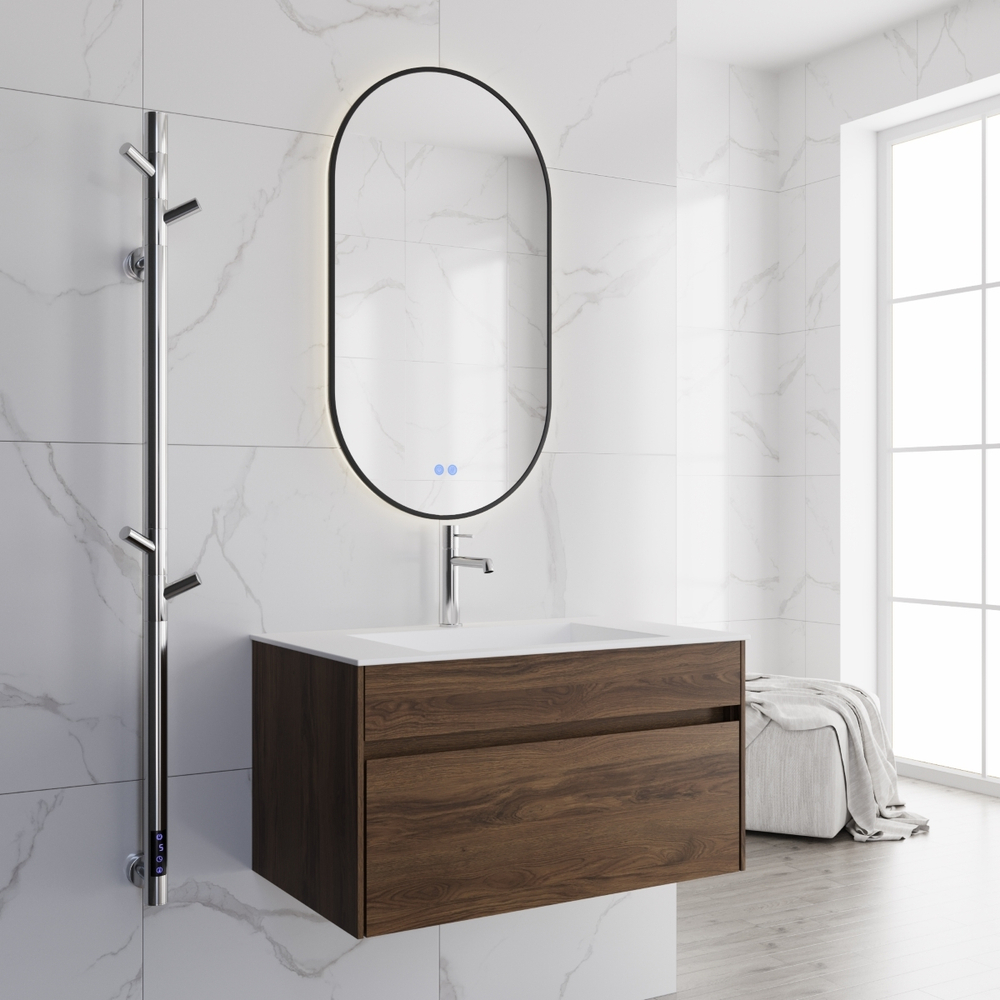 Тумба под раковину Vincea Chiara 800 подвесная, 1 выкатной ящик soft-close, C.Oak