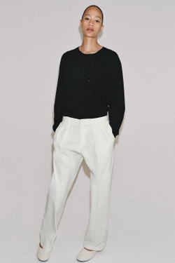 ZARA ЛОНГСЛИВ С ЛЬНЯНОЙ СМЕСЬЮ, ЧЕРНЫЙ