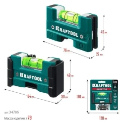 Магнитный уровень для розеток KRAFTOOL Electric 76 мм 34786