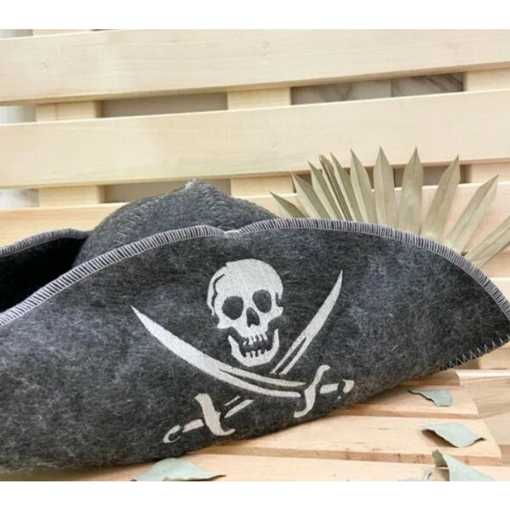 Шапка банная классическая «Пират», цвет серый, (без упаковки)