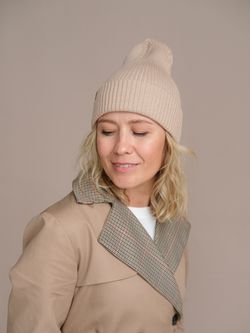 Шапка вязаная весенняя/осенняя МУЛА(Сандал)