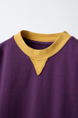 ZARA КОМБИНИРОВАННЫЙ ЛОНГСЛИВ, ЛИЛОВЫЙ