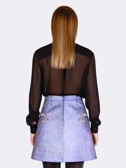 Юбка мини из денима с вышивкой OLA OLA