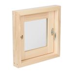 Форточка для бани и сауны Банные штучки, открытие наружу, двойное стекло, 40 х 40 см, липа, 271228