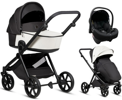 Детская коляска Tutis Mio 3 Plus Leather New 3 в 1 с автокреслом Elo Lux EduSky Black 1622200 Silver Grey