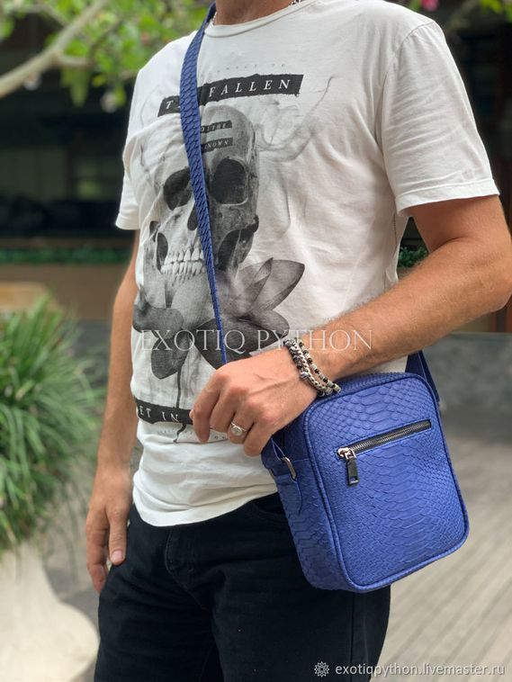 Мужская сумка из кожи питона BG-405