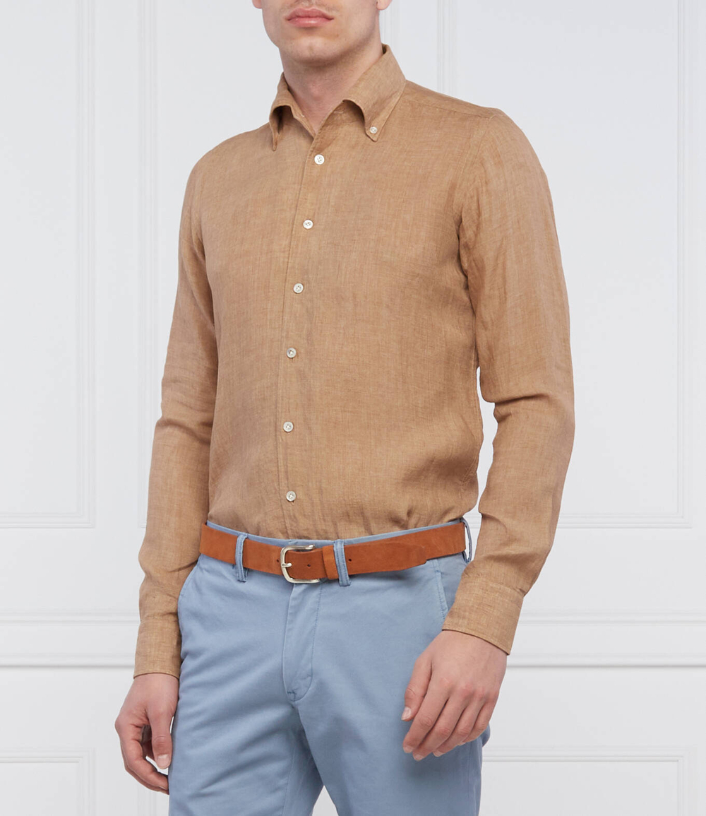 льняная рубашка bellagio Emanuel Berg - коричневый(BE-Bellagio SF4)