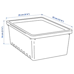 IKEA UPPSNOFSAD  (ИКЕА УППСНОФСАД)  -  Контейнер с крышкой, черный, 35x25x14 см/9 л