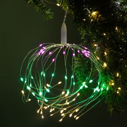 Светодиодная новогодняя гирлянда ЭРА ENIS-90M подвесной светильник Салют мультиколор 90 led 2*AA | Гирлянды