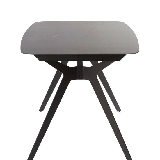 Обеденный стол Scarlet 160х80 черный, ножки сталь, столешница керамика