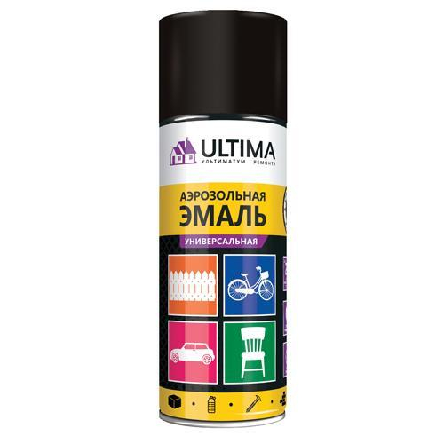 Краска аэрозольная универс. ЧЕРНЫЙ МАТОВЫЙ RAL 9005 520 мл. "ULTIMA" ULT 008