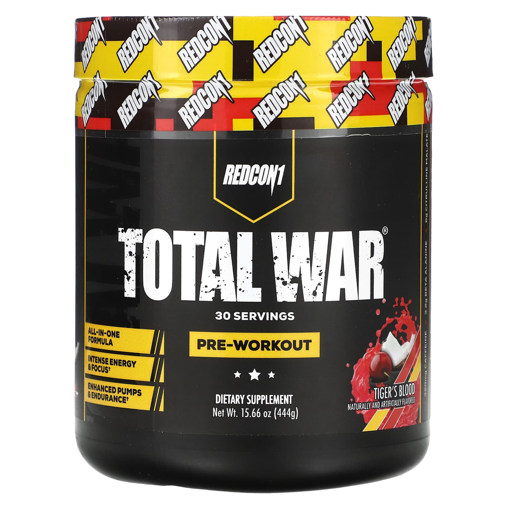 Redcon1, Total War®, предтренировочный комплекс, со вкусом кокоса и вишни, 444 г (15,66 унции)