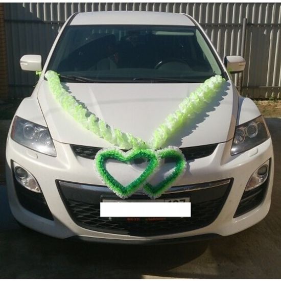 Лента на капот галочка атлас цвет: персик (ширина 19см) №548.224