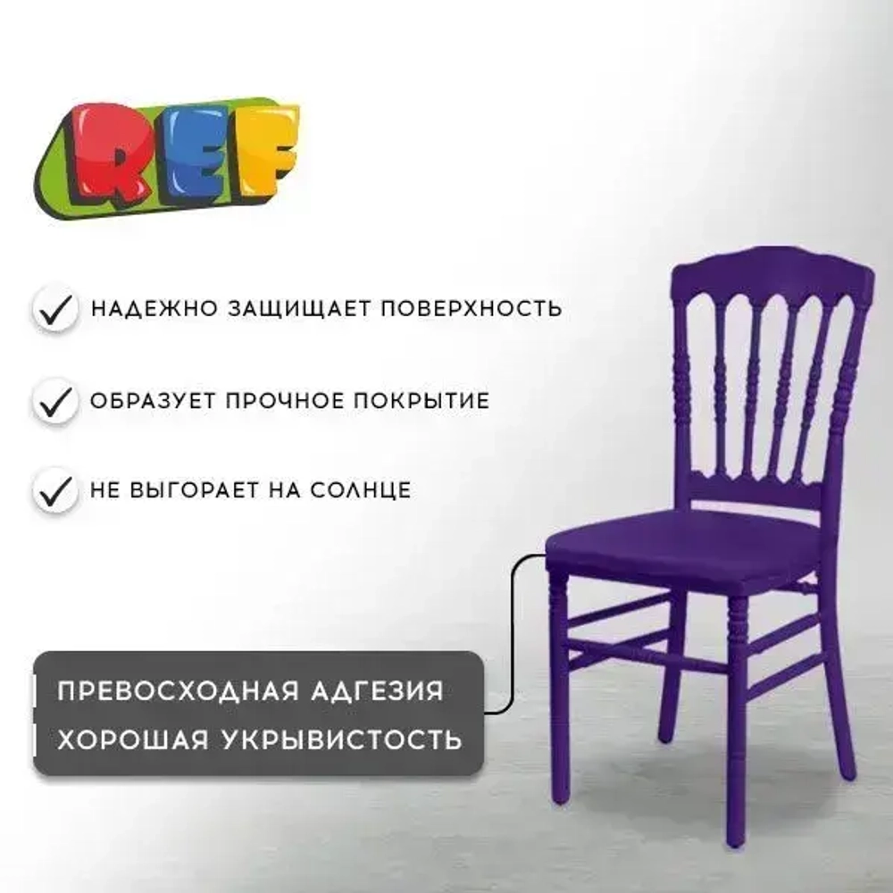 Акриловая краска аэрозольная 520 мл ФИОЛЕТОВЫЙ ГЛЯНЦЕВЫЙ, быстросохнущая, универсальная / REF / эмаль в баллончике, для декора, мебели, дерева, металла, стен