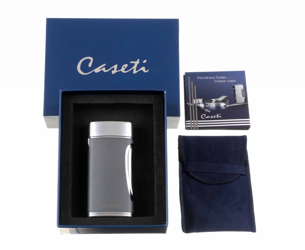Зажигалка Caseti сигарная турбо (двойное пламя), серая CA583-4