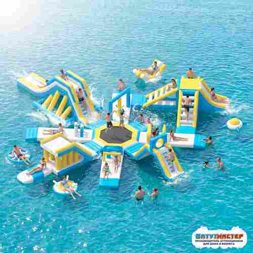 Большой надувной аквапарк «Аква Платформа» 30×27,8×4,3 м