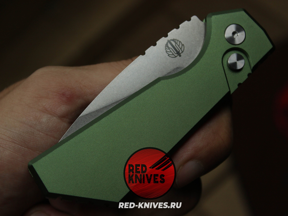 Нож Pro-Tech Strider PT Auto - зеленая рук, светлый клинок RK/Н117