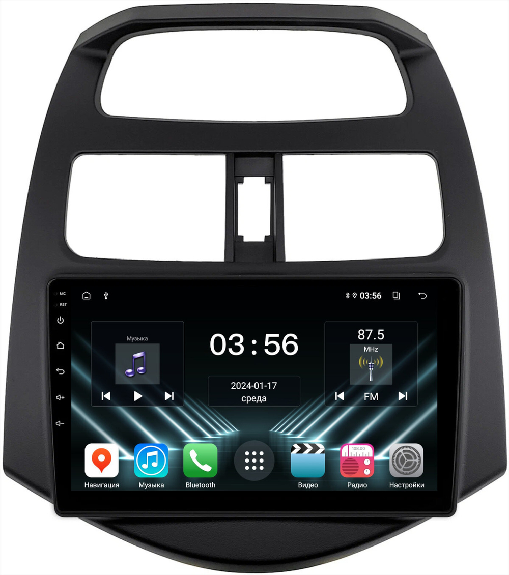 Магнитола для Chevrolet Spark M300 2009-2025+, Ravon R2 - FarCar DX3039M монитор 9" IPS на Android 13, 4+64Гб, CarPlay