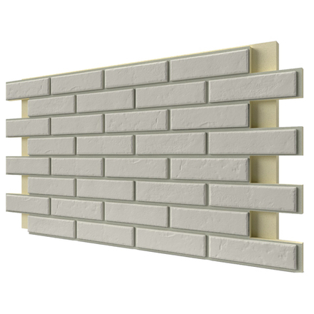 Клинкерная фасадная термопанель, плитка BestPoint Classic Blanc, ППУ (пенополиуретан), 1028x616 толщина 65 мм