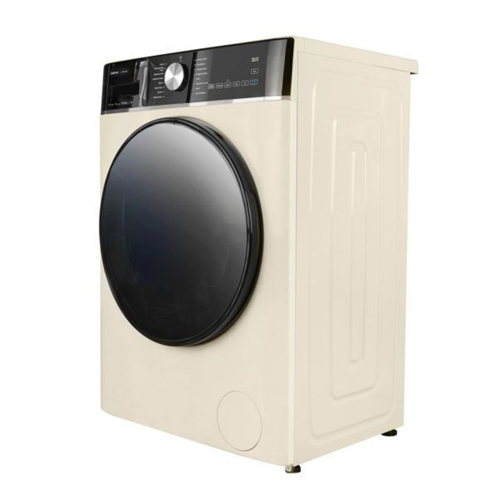 Стиральная машина Centek Inverter с сушкой CT-1962 (бежевая), режим Smart, сенсорное управление, загрузка белья 8/5 кг (стирка/сушка), функция пар, догрузка белья,1400 об/мин, 17 программ, А+++, воздушная стирка