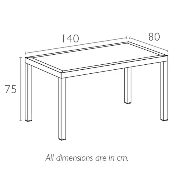 Пластиковый стол Ares 140х80 бежевый