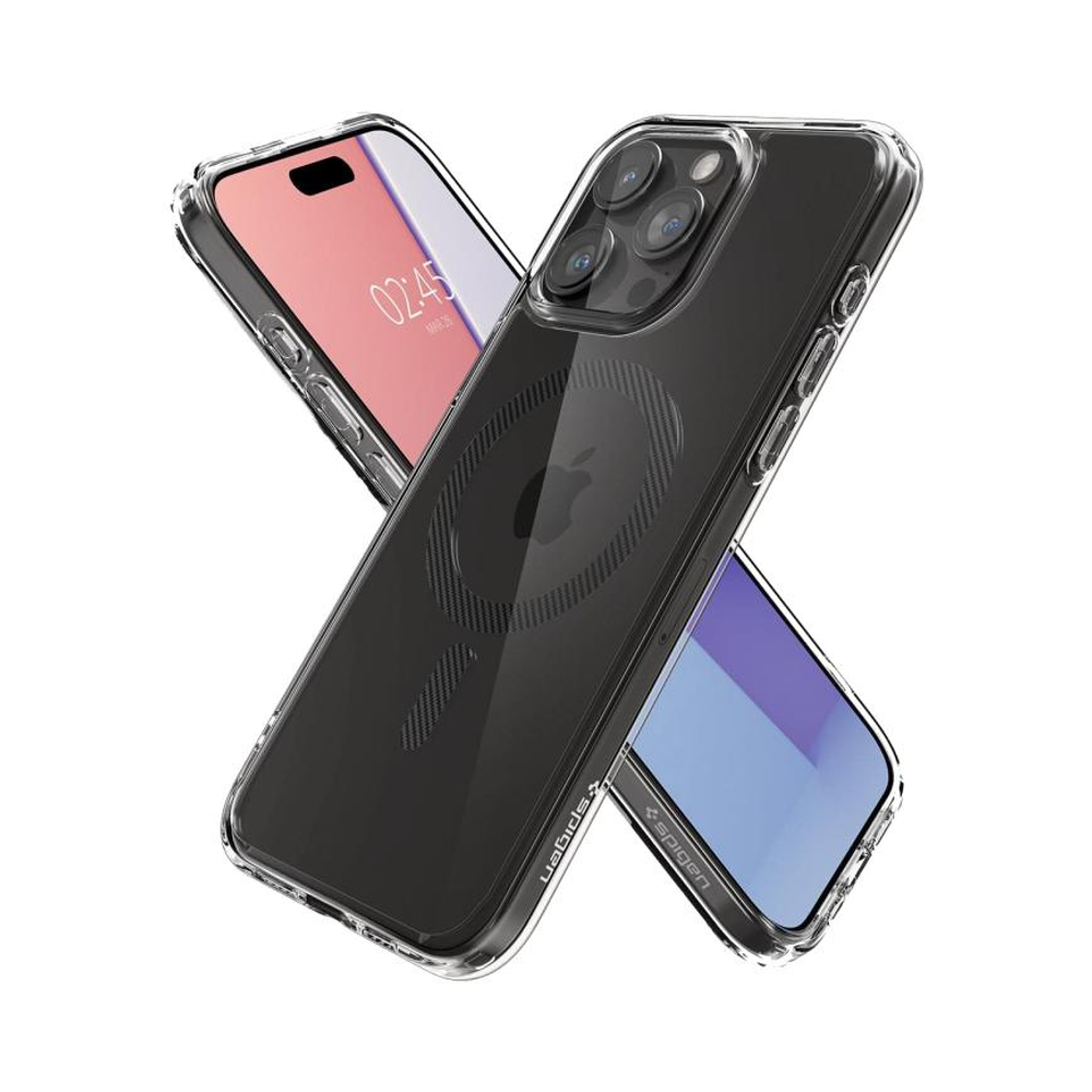 Прозрачный чехол MagSafe Spigen Ultra Hybrid (Mag Fit) для iPhone 15 Pro Тонкий гибридный поликарбонатный чехол с повышенным уровнем защиты при падении