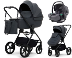 Детская коляска Rant Teo Soft 3 в 1 с автокреслом Evomax Grey Graphite