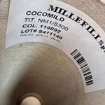 COCOMILD - Millefili SPA; 74% хлопок, 22% вискоза, 4% п/л; 530м/100гр; col.119092, цвет: белая неравномерная основа, обмотанная темно-зеленой нитью