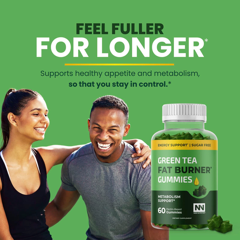 Nobi Nutrition, Жиросжигающие жевательные таблетки с зеленым чаем, 60 жевательных таблеток на основе пектина
