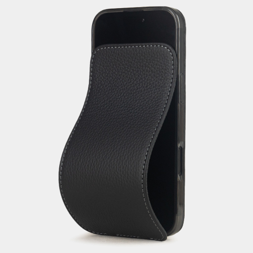 Чехол для iPhone 17 Air - кожа теленка, черный