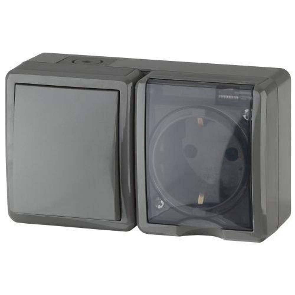 Блок ОП розетка+выключатель 11-7401-03 16АХ(10AX)-250В IP54 Эксперт сер. ЭРА Б0020734 Блок ОП розетка+выключатель 11-7401-03 16АХ(10AX)-250В IP54 Эксперт сер. ЭРА Б0020734