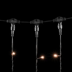Светодиодный занавес 1*9 м., 900 экстра теплых белый LED ламп, черный провод ПВХ, LTC (PCL901-11-2EWW)