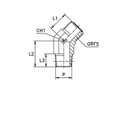 Штуцер ввертной FC45 ORFS 13/16'' D12 NPTF 1/2"