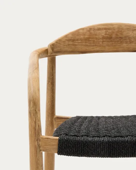 Стул Glynis массив эвкалипта с черным сиденьем