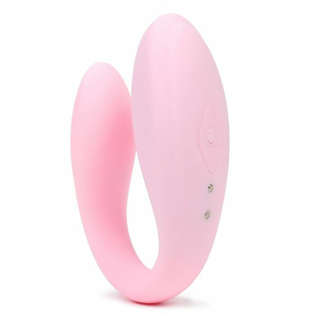 Нежно-розовый вибратор для пар с пультом ДУ (Цвет: нежно-розовый)