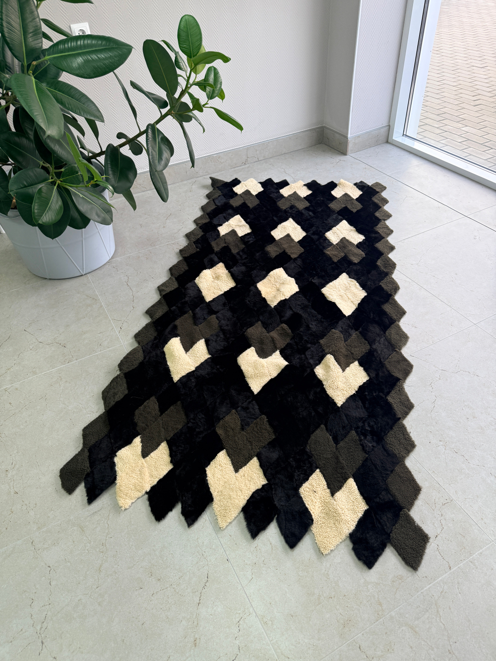 Покрывало меховое ковер из шкуры овчины