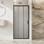 Душевая дверь BelBagno UNO-195-BF-3 100 стекло рифленое/профиль черный матовый