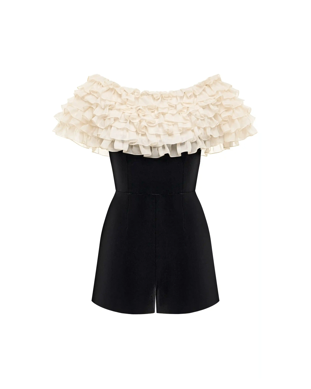 Abby, комбинезон из бархата с оборками из шифона