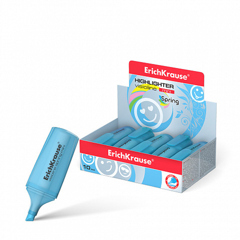 Текстмаркер ErichKrause® Visioline Mini Spring, цвет чернил голубой