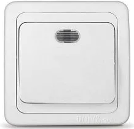 Выключатель одноклавишный с подсветкой UNIVersal Валери, слоновая кость ivory Б-В0121