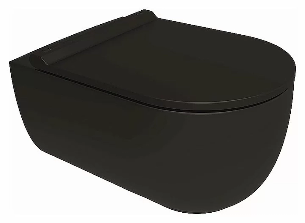 Унитаз подвесной Bien Vokha MDKA052N1VP1B7000 черный матовый, с крышкой микролифт, безободковый