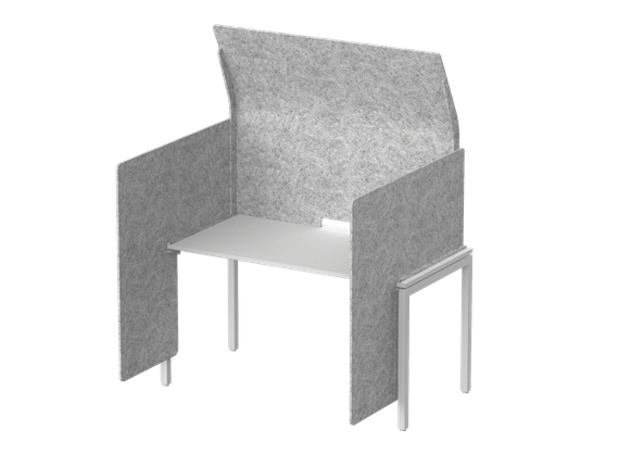 Кабина с высоким экраном-парусом и низкими боковыми стенками-ширмами 115х112х163