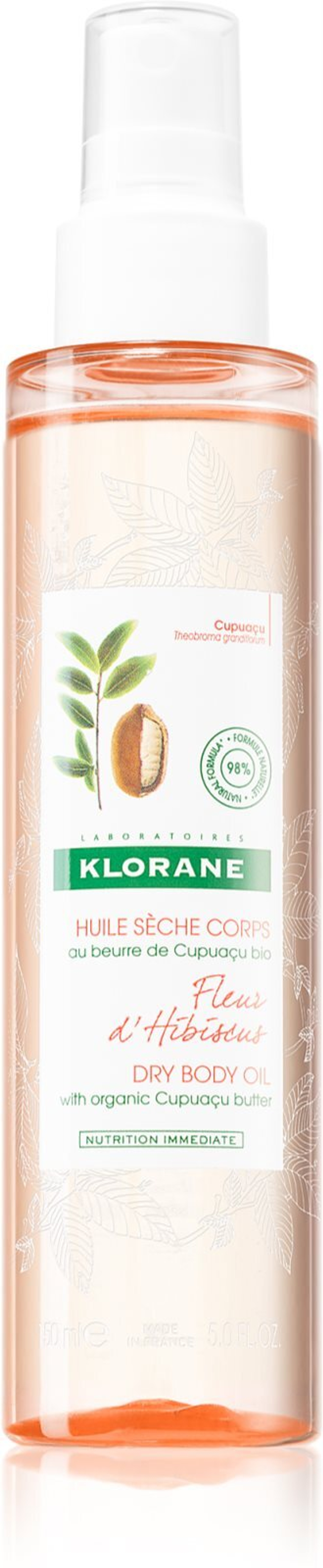 Klorane Cupuaçu Bio Fleur d'Hibiscus - сухое масло для тела /   150  ml  / GTIN 3282770203110