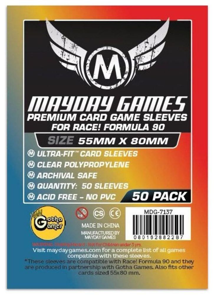 Протекторы для настольных игр Mayday Premium Race! Formula 90 Card (55x80) - 50 штук
