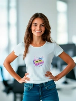 Футболка больших размеров с принтом кассета