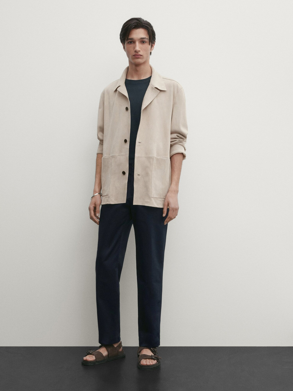 Massimo Dutti Брюки чинос из хлопкового льна, темно-синий