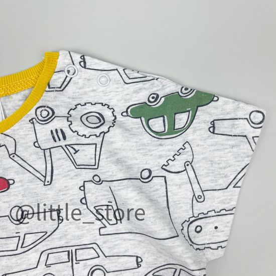 Песочник хлопковый "Машинки" серый меланж