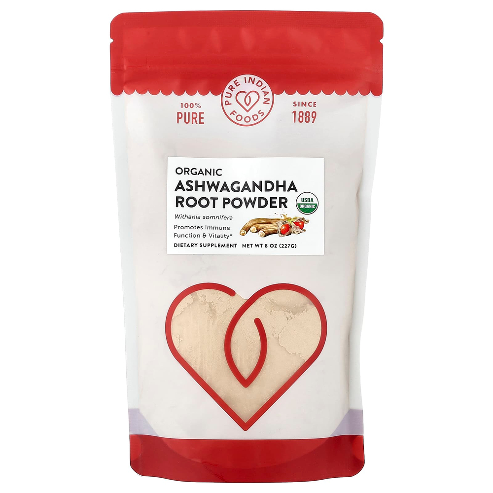 Pure Indian Foods, Органический порошок из корня ашваганды, 227 г (8 унций)