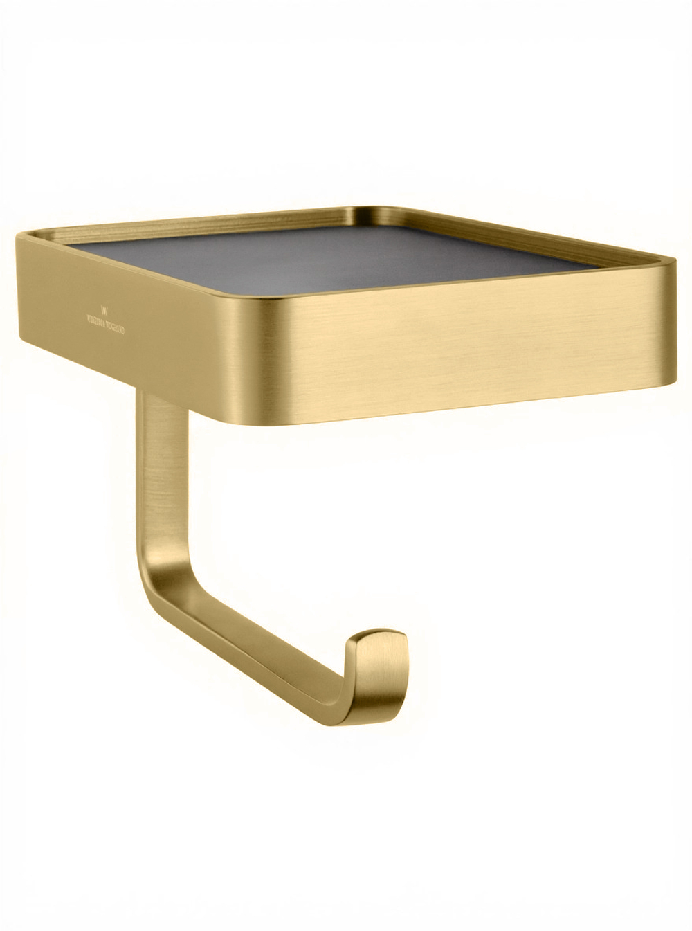 Держатель для туалетной бумаги с полкой WONZON & WOGHAND GRAFFITY, Брашированное золото (WW-9366-BG)